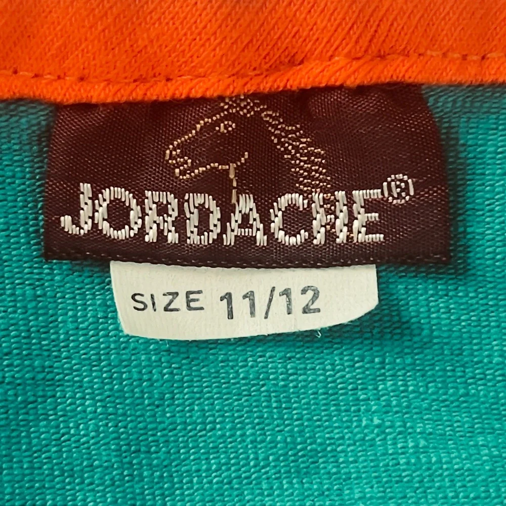 Vtg 90s Jordache Deadstock Lycra Colorblock Cami Tank Top NWT Teal Orange - Picture 2 of 7